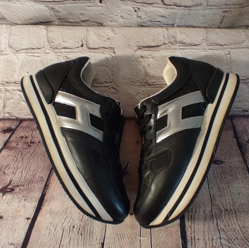 Hogan Platform Black Silver Sneakers 37 - Picture 4 of 16